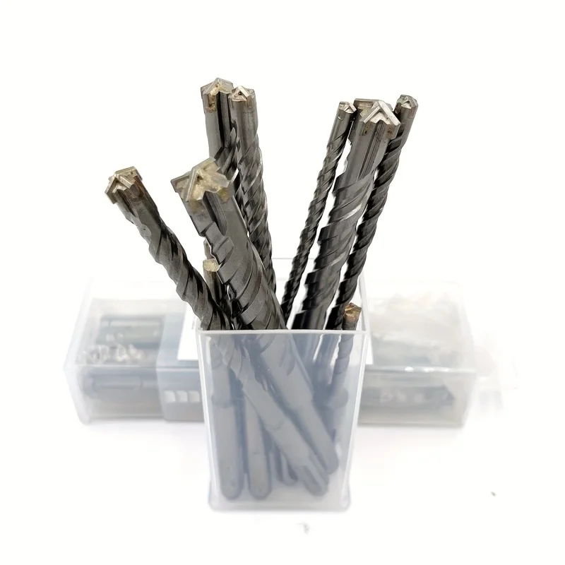 Set di punte per trapano a percussione rotante Premium da 10 pezzi-punta in metallo duro durevole, compatibile SDS-Plus, per perforazione efficiente