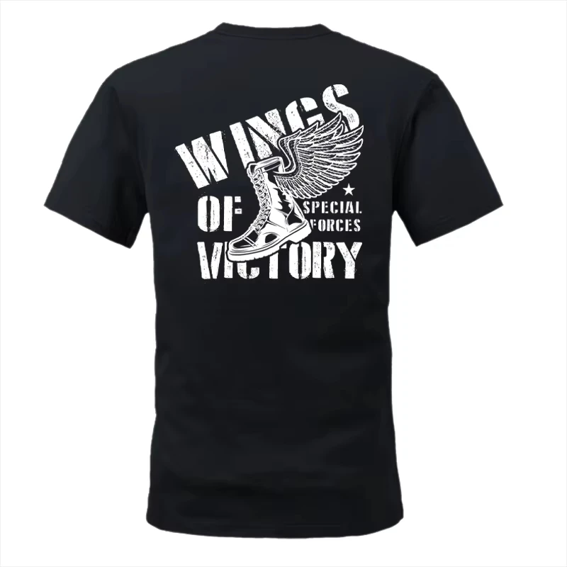 2026 New Tactical T-shirt Wings of Victory Men Clothes Fashion Oversize T-Shirts Streetwear Cotton Loose