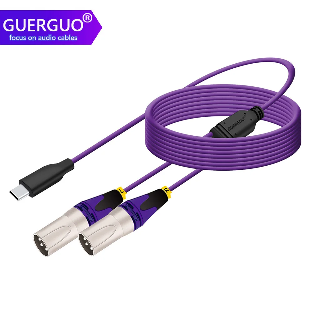 

USB C to 2 XLR Cable,USB Type C to Dual 3Pin XLR Male/Female Audio Cord for Musical Instrument Amplifier, Speaker,Mixer Console