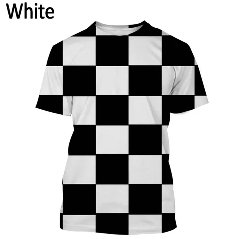 Newest Chess Game 3D Printing T Shirt Checkerboard Style Men's And Women's Casual Fashion Short-Sleeved Classic Versatile Tops - Image 3