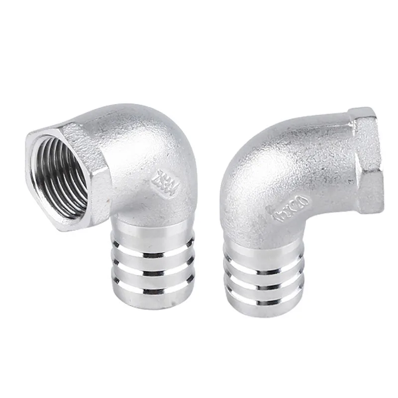 

1/4 3/8 1/2 3/4 1 BSPT Female x8mm 10mm 12mm 15mm20mm25mm32mm Hose Barb Hosetail Elbow 90 Degree Connector SS304 Stainless