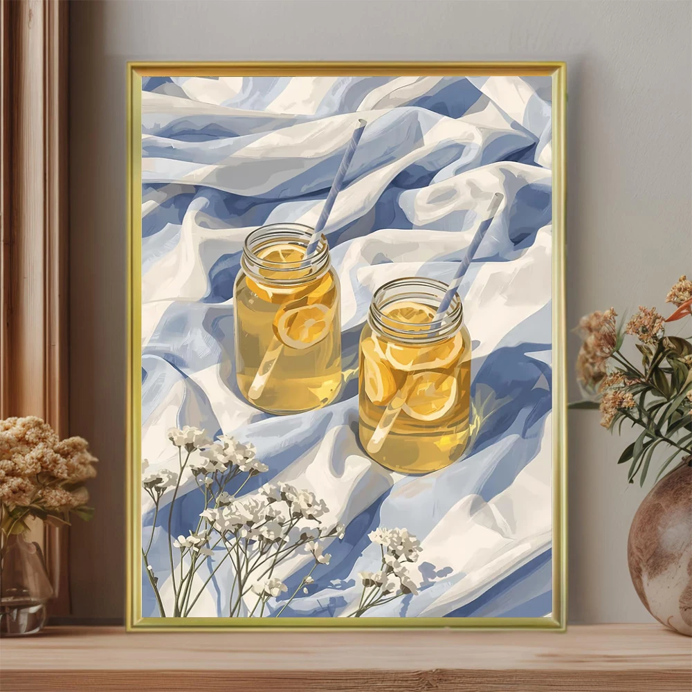 Painting Poster, Timeless Lemons Canvas Prints, Fruit Wall Art Picture, Nordic Aesthetic Decor for Home Kitchen Living Room