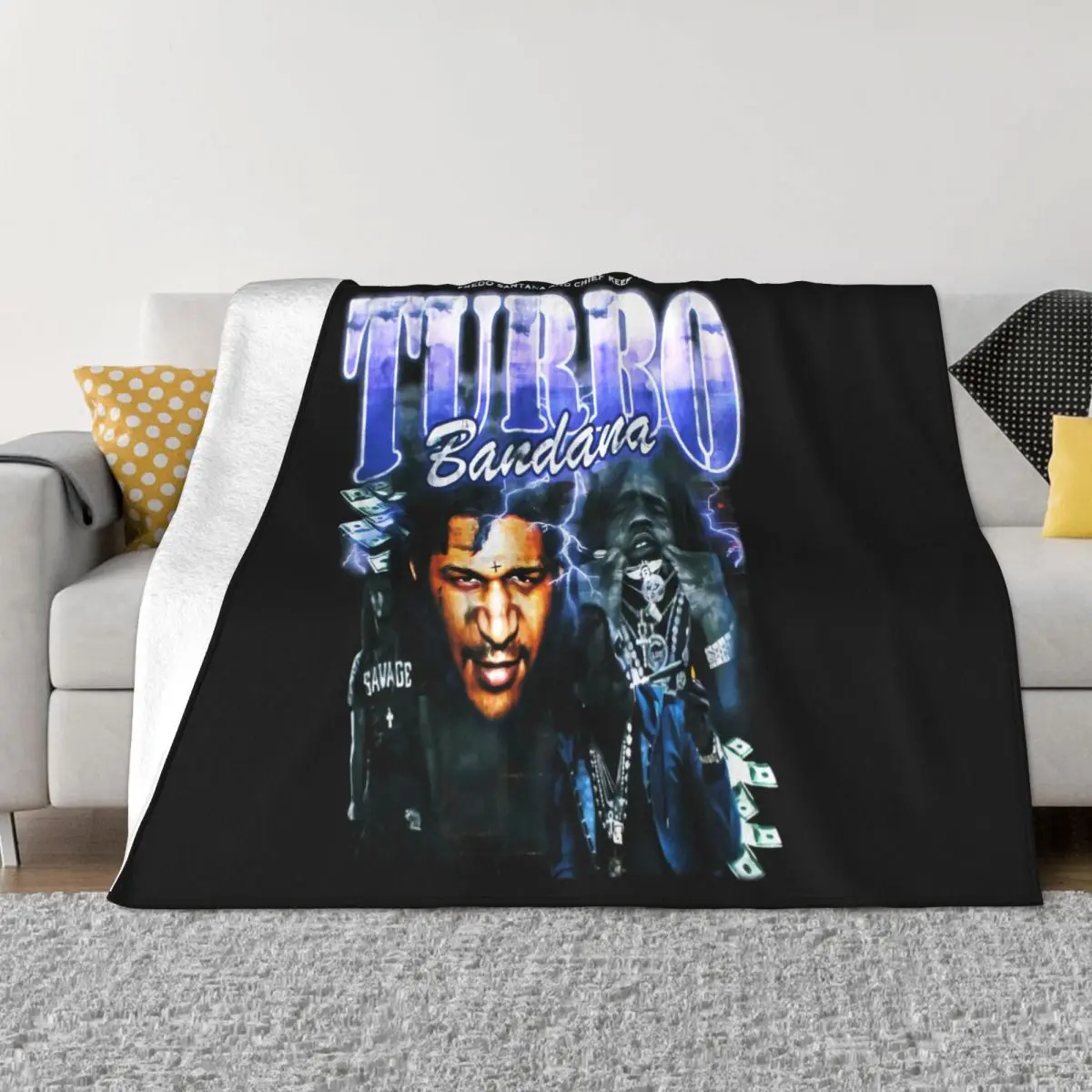 Fredo Santana X Chief Keef Badana Funny Vintage Gift Men Women Middle Aged Wholesale Logo Unique Dj Throw Blanket