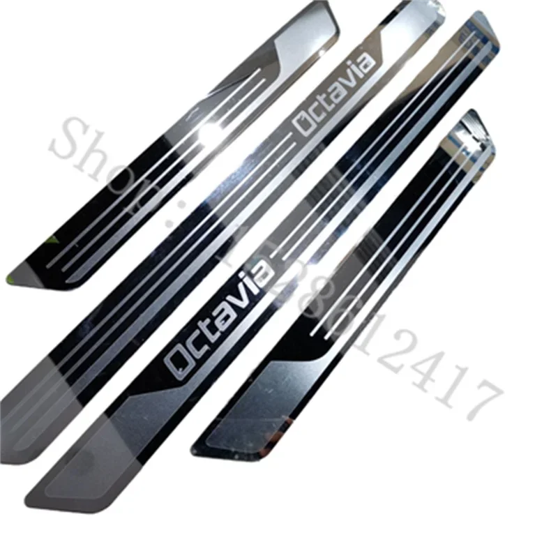 Car accessories 2007-2023 for Skoda Octavia A5 A6 A7 Door Sill Scuff Plate Kick Guard Pedal Threshold Step Protector Stainless