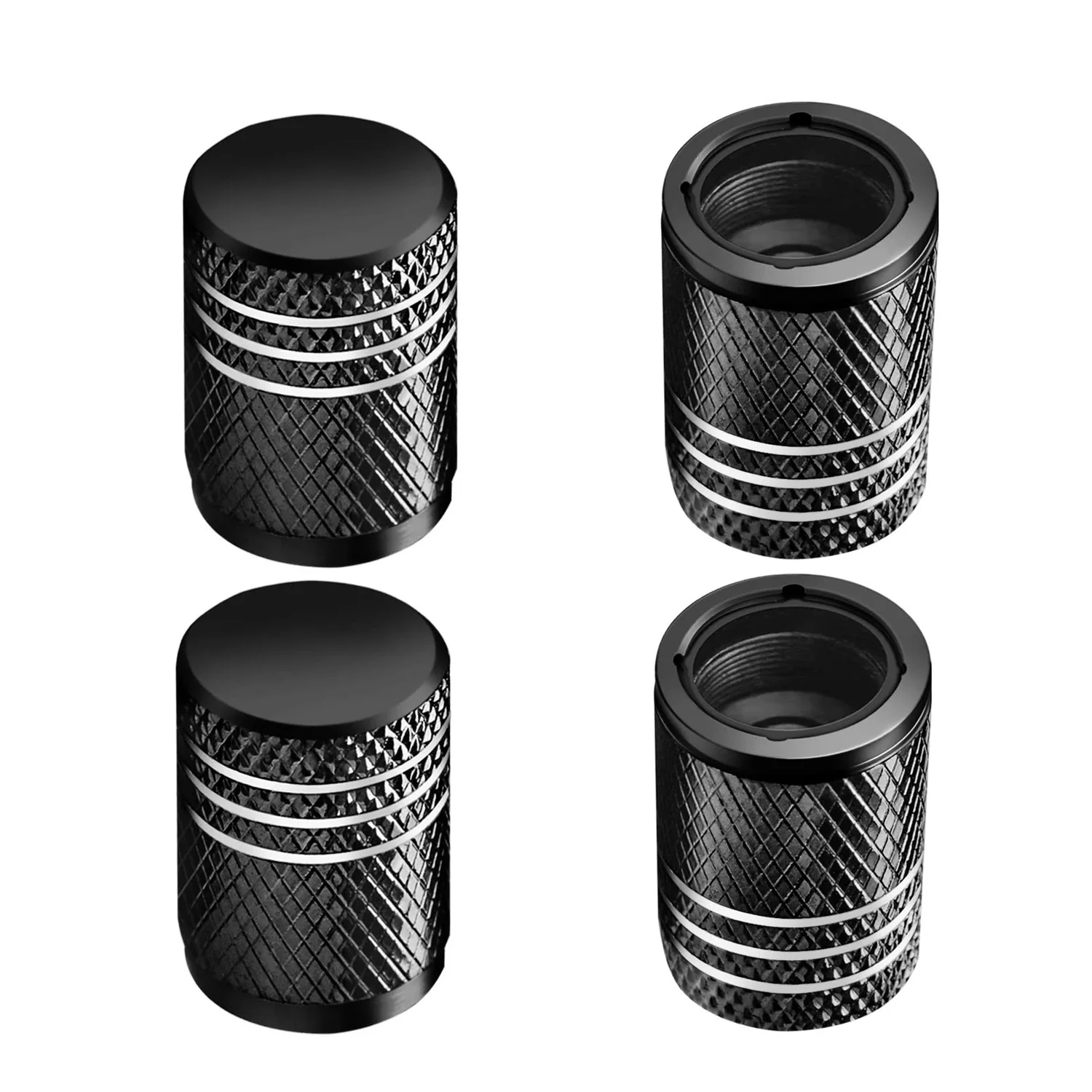 Tire Valve Stem Caps for Car Tire Cap 4 Pack Corrosion Resistant Leak-Proof Premium Alloy  Universal for Car Bike  Motorcycle