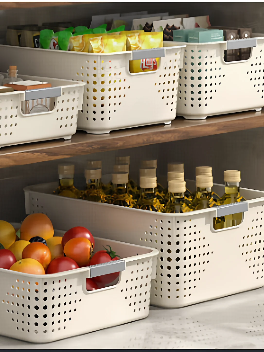 

Пластиковая корзина для хранения: для кухонных принадлежностей, одежды, организации пространства в шкафу, универсальная корзина, решение для домашнего хранения