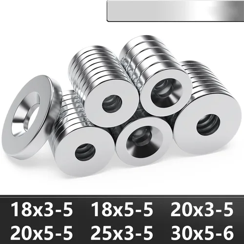 Imán de neodimio súper fuerte N35 30x5-6 redondo con agujeros NdfeB imanes magnéticos permanentes potentes imanes para refrigerador