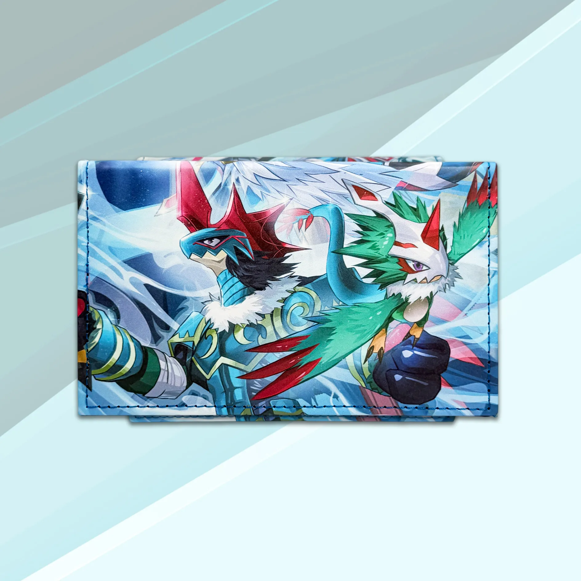 Digimon Zephagamon Diy Large-capacity Card Box Leather Magnetic Game Card Damage Indicator Counter Dice Double-layer Storage Box