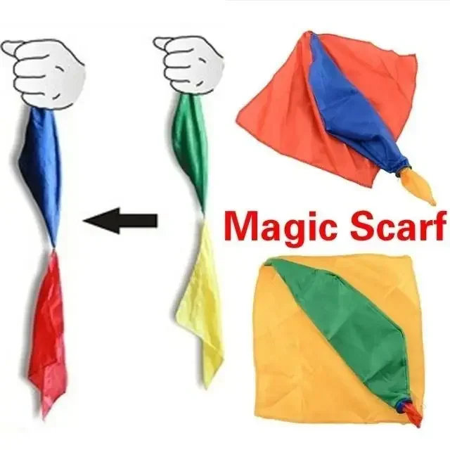 22cm * 22cm Silk Scarf For Magic Trick Joke Props Fuuny Magic Tools Toys Change Color Suitable Home Party Performance Games
