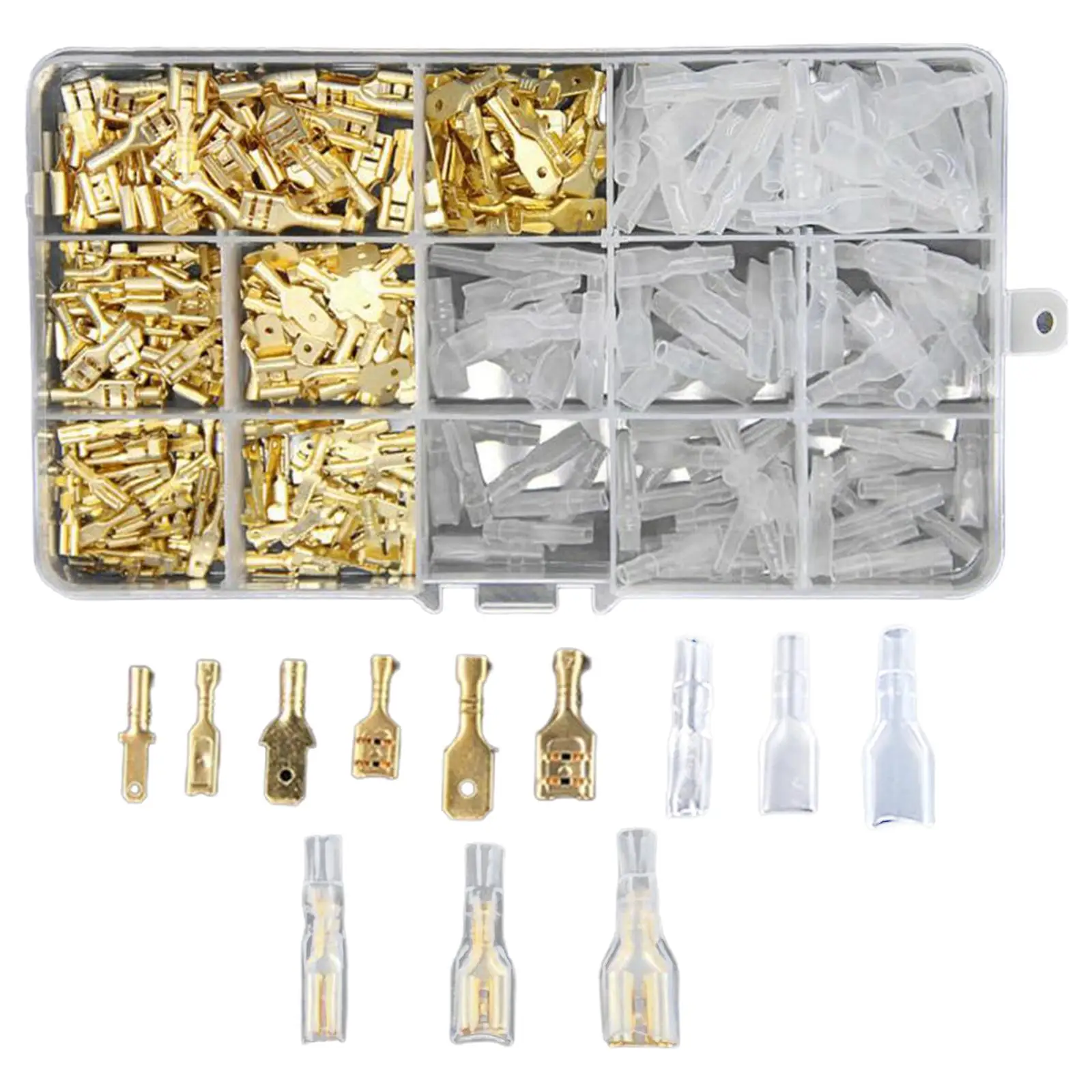 315Pcs Wire Connector 2.8mm 4.8mm 6.3mm with Insulating Sleeve Crimp Terminal Assortment Kit Brass Wire Crimp Terminal Block