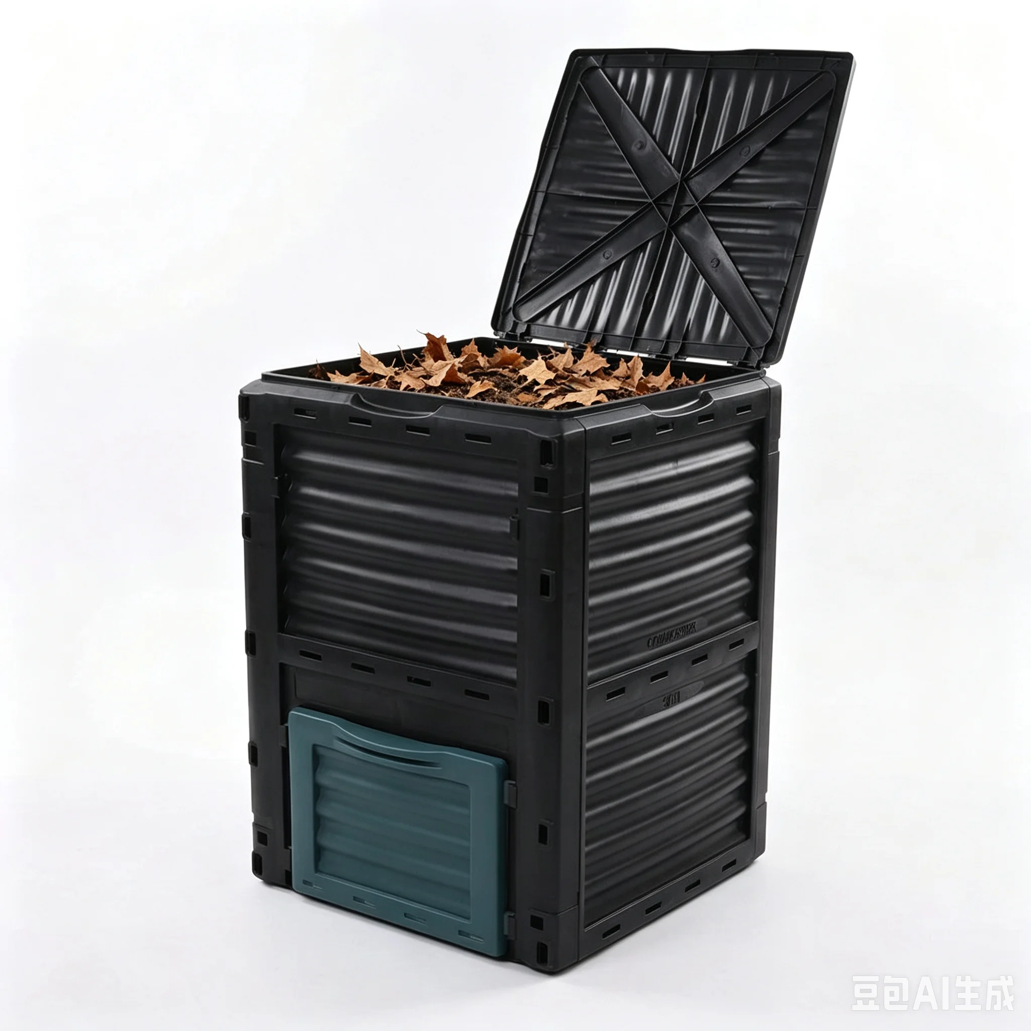 Large Plastic Garden Compost Bin Black Outdoor 300L  Lightweight Easy Assembling 80 Gallon Garden Composter
