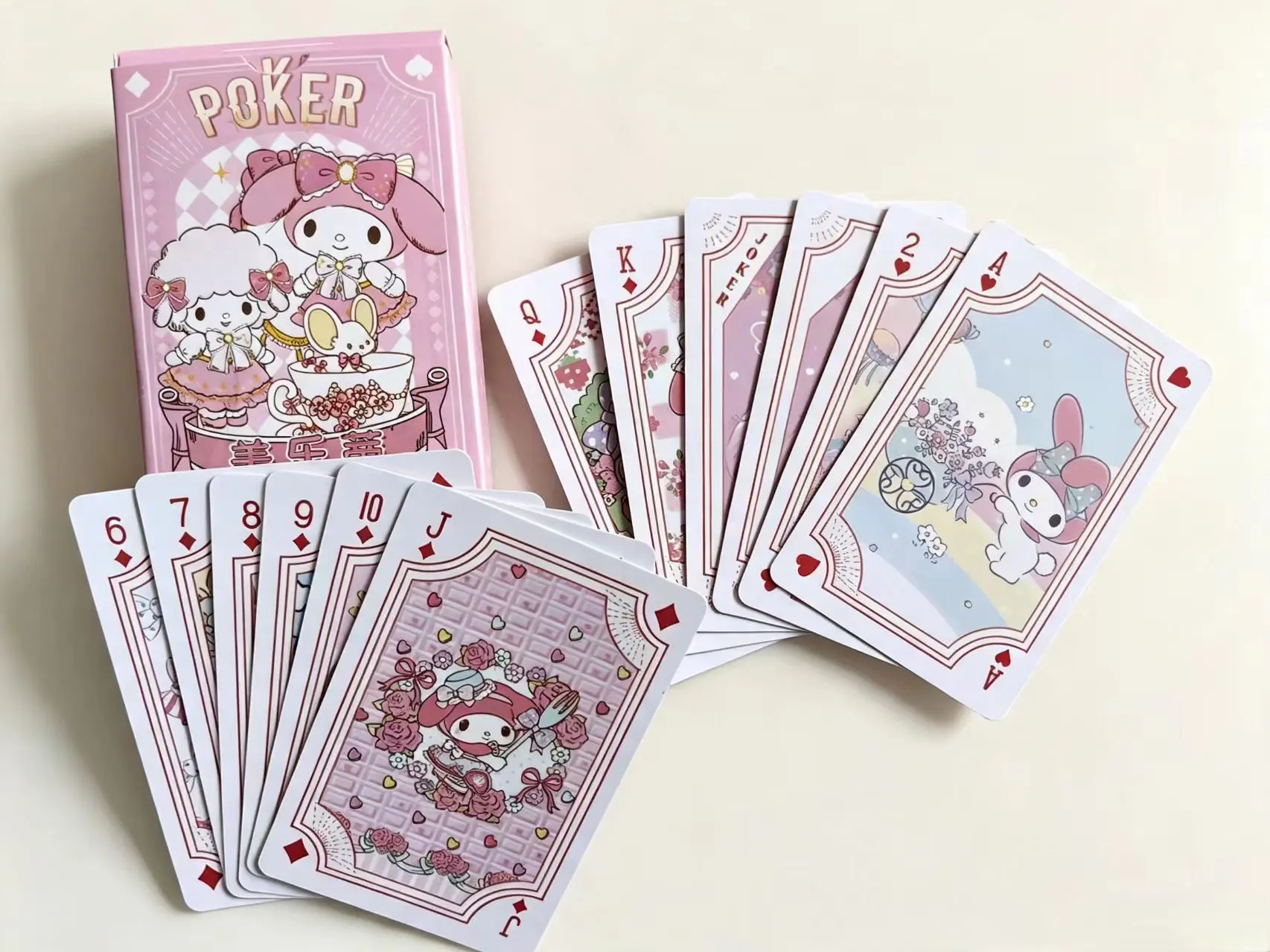 Sanrio Playing Cards Poker Board Games Cute Cartoon Kuromi My Melody Cinnamoroll Pochacco Pompom Purin Hello Kitty Kids Toy Deck - view 5