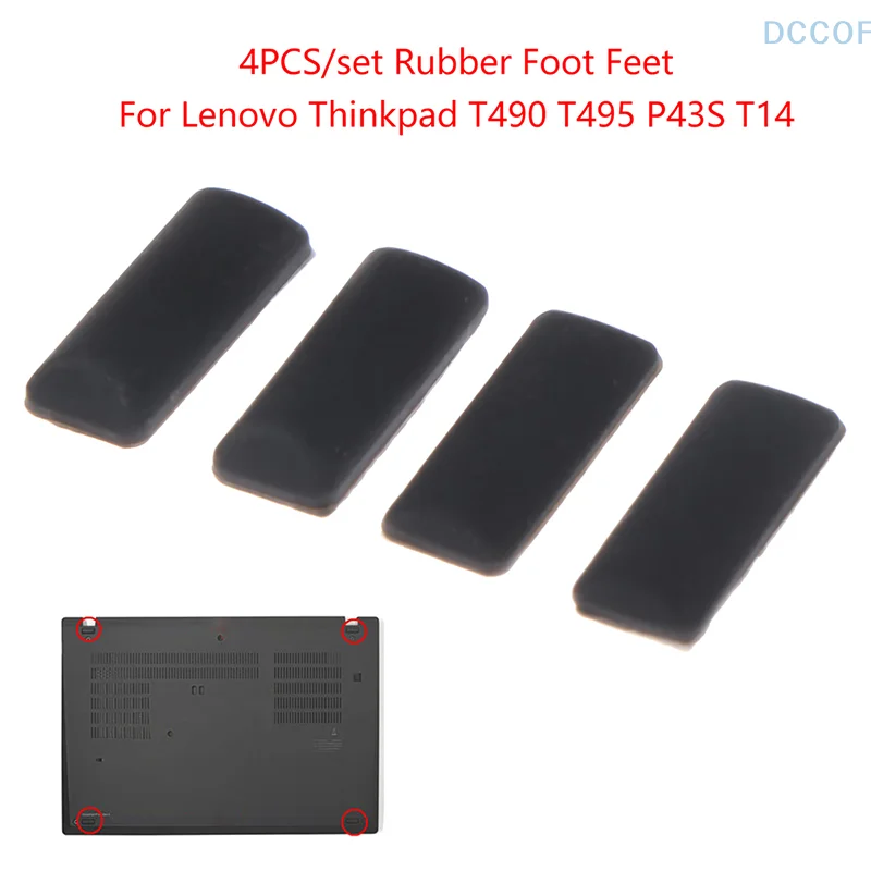 

4Pcs/set Rubber Foot Pad For Thinkpad T490 T495 P43S T14 Anti Slip Pad Feet Bottom Base Cover Replacement