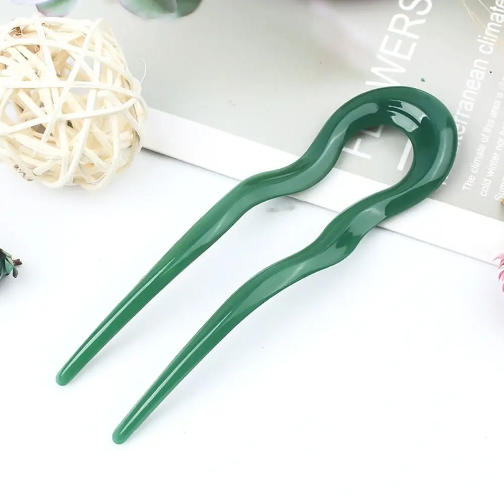 

Elegant U-Shaped Hair Fork Geometric Design Tortoiseshell Hairpin Headwear Acetate Hair Styling Tools for Women Girls