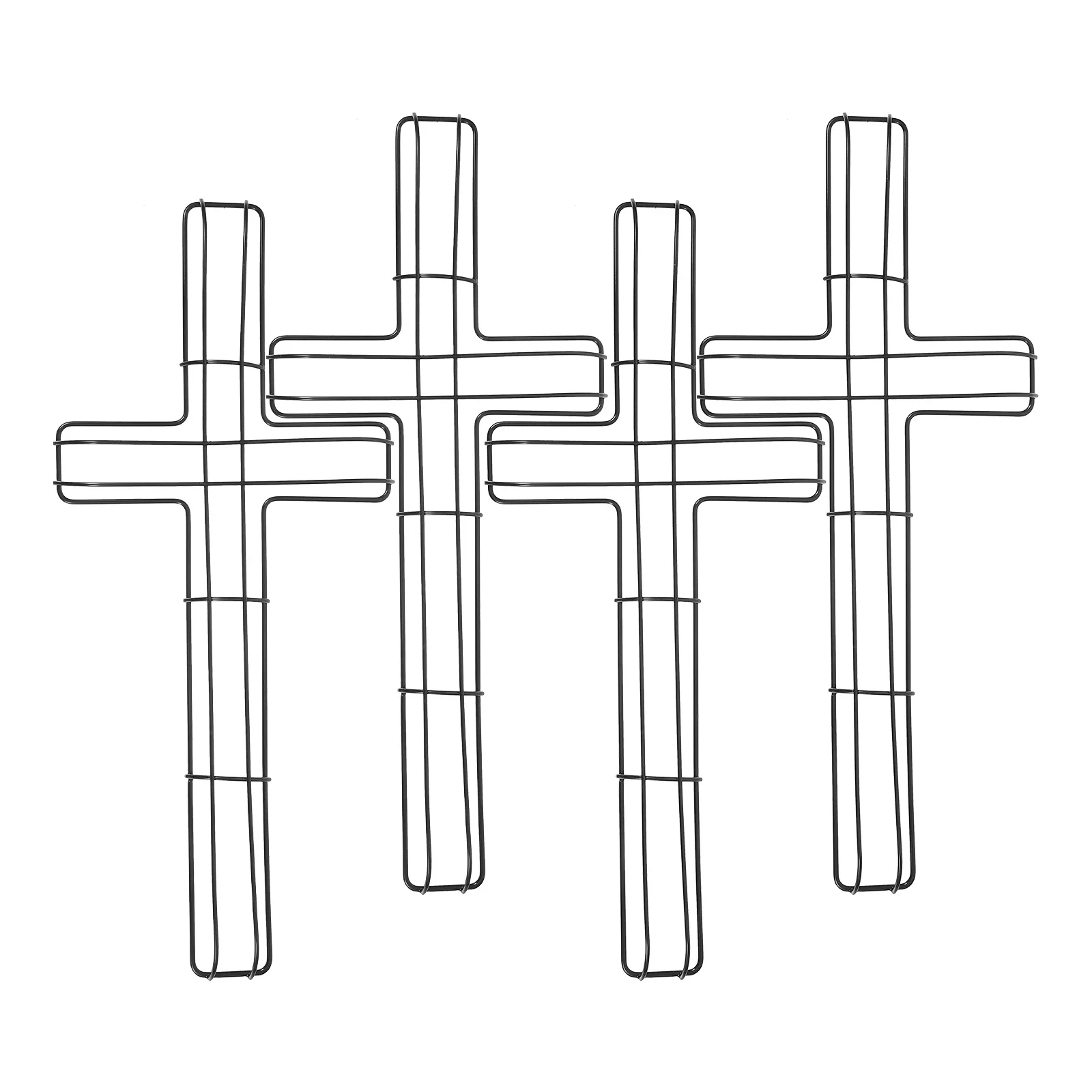 

4Pcs Metal Wreath Frame Cross Shaped Flower Garden Decor DIY Craft Supplies Cross Wreath Frame Flower Arranging Rack