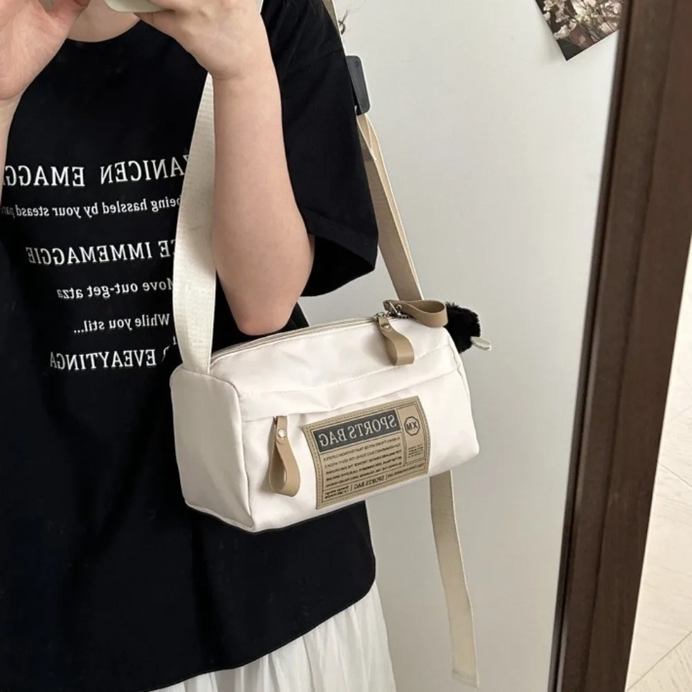 

Lightweight Oxford Crossbody Bag Adjustable Multi-pocket Single Shoulder Pillow Bag Korean Style Solid Color Messenger Bag Women