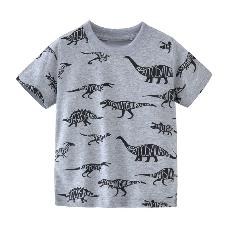 Little maven 2024 Boys T Shirts Dinosaur Print Children\'s T Shirts Summer Baby Boys Short Sleeve Shirts for Kids Tops Tees Shirt