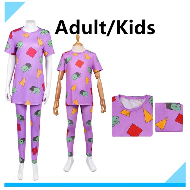 

Пижамный костюм для косплея Zoey, костюм для взрослых/детей, футболка с изображением охотничьей черепахи, брюки, одежда для сна, одежда для сна на Хэллоуин, демоны, 2021, фантазийные наряды