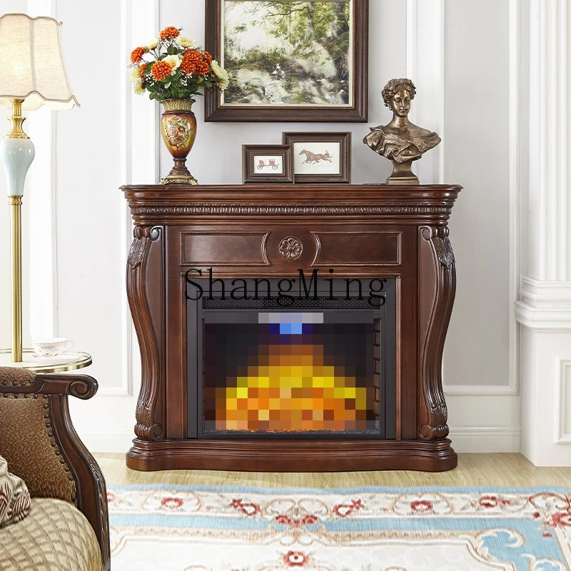 

FG retro solid wood wood decorative electric fireplace living room fireplace cabinet