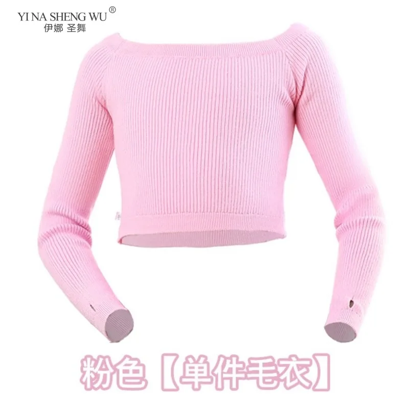 Costumes de spectacle de danse gris pour filles, haut de Ballet, vêtements d'entraînement de gymnastique, châle tricoté, pull chaud d'extérieur