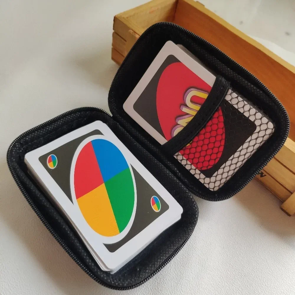 Travel Zipper Carry Hard Case UNO Playing Cards Board Game Cards Storage Package For Kids Fan Entertainment Card Holder Mini Bag