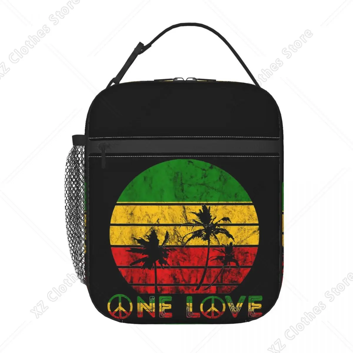 One Love Rasta Color Print Lunch Bag  for Women Children Food Boxes Thermal Lunch Box Tote
