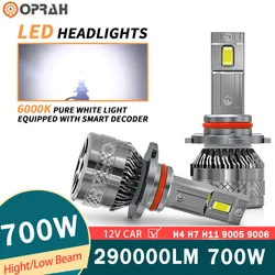 H4 H7 H11 LED Headlights 290000LM 700W H1 9005 9006 3570 CSP Bulbs Hi/Lo Beam Car Lights Fog Light 6000K White 12V 24V for Car