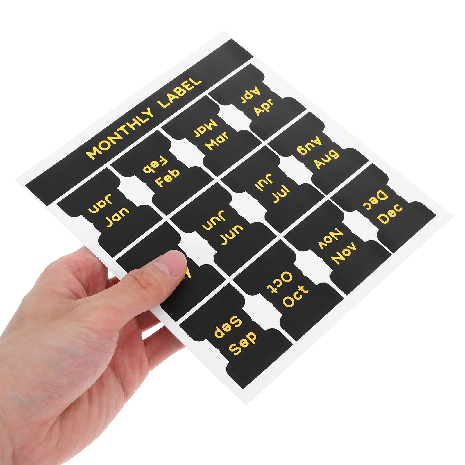 5 أوراق ملصقات ملصقات ختم ذهبي، علامات تبويب الفهرس الشهرية، إشارات مرجعية مخططة، دفاتر ملاحظات تقويمية ذاتية اللصق للكتابة