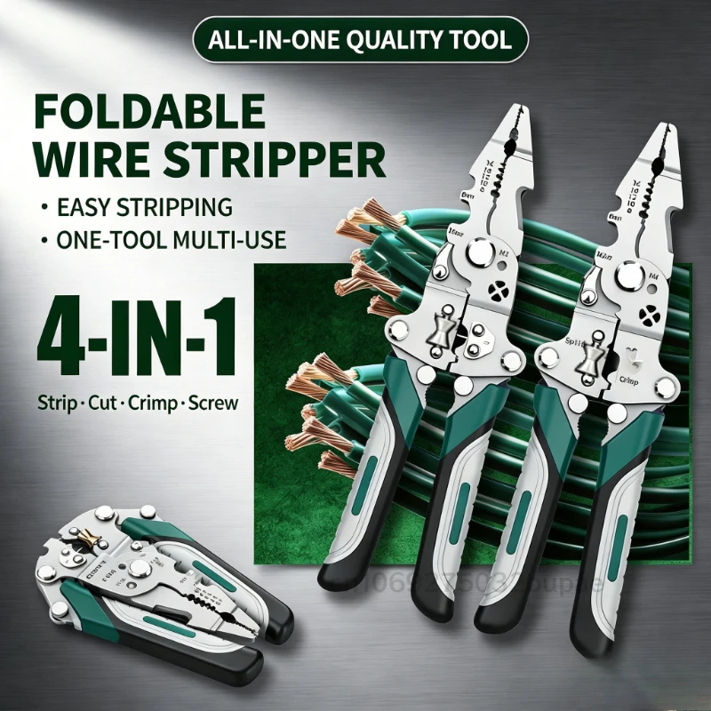 Multifunctional Lan Electrician Cable Stripper Stripper Wire Pliers Cable Cutter Crimping Terminal Tool for Electrical Repair