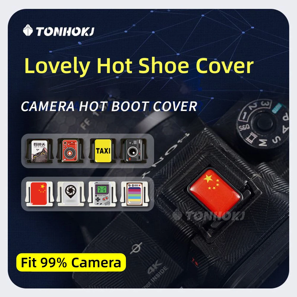 TONHOKJ Cute Cartoon Camera Hot Shoe Cover Protector for Canon R50 R8 Nikon Z30 Sony Fuji XT50 XT5 Leica Q3 M11 DSLR Accessories