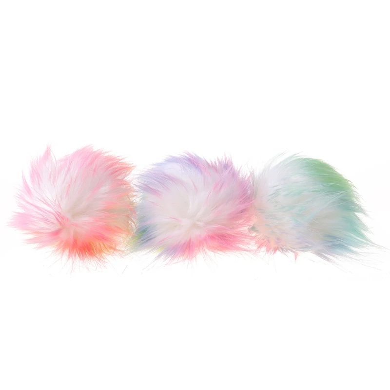 Pom Poms Pluizige Pompons Nepbont Bladerdeeg Bal met Drukknop voor DIY Ornament Dropship