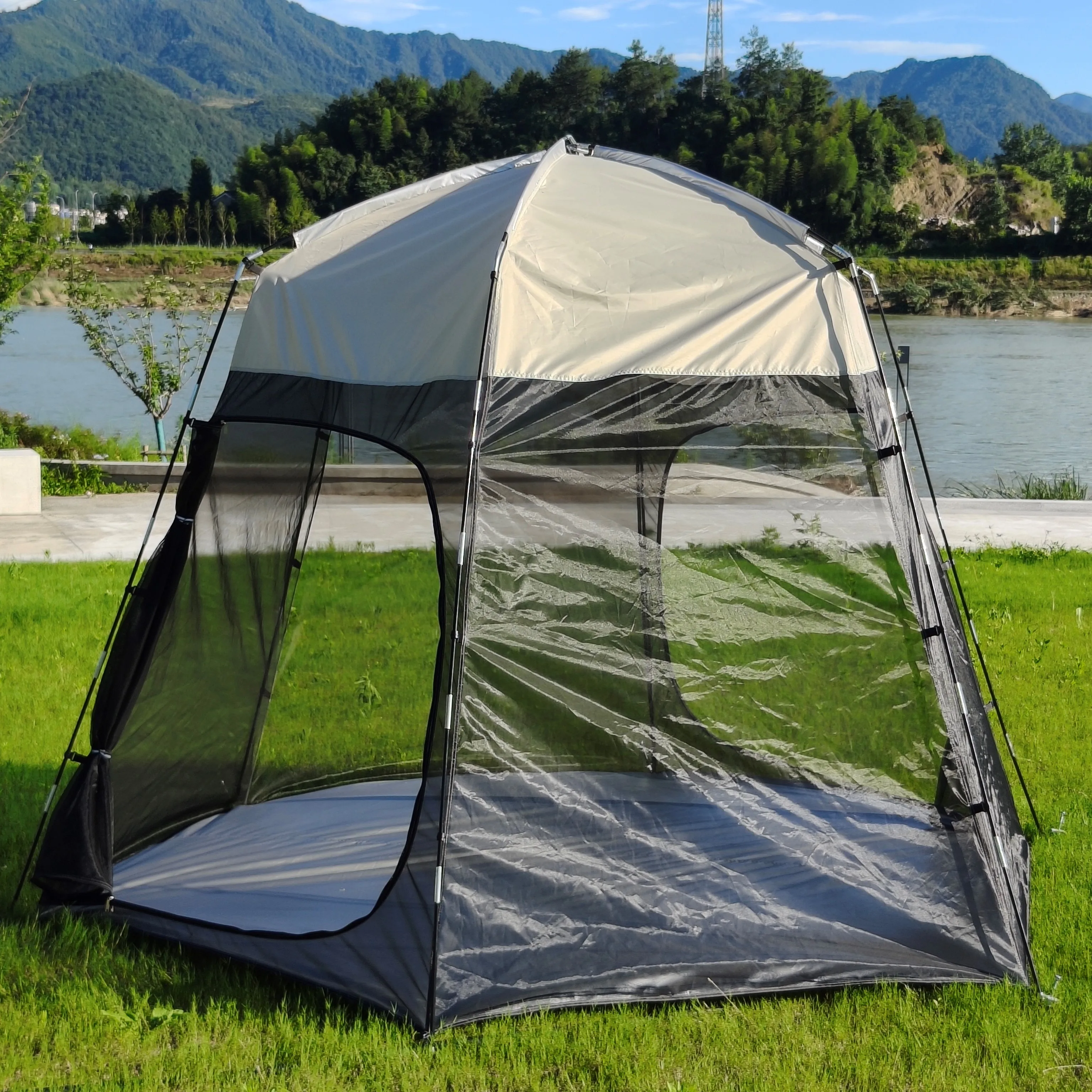 6 Person Screen House Room Gazebo,Screened Canopy Tent with Mosquito Netting Sides,Breeze Mesh Tent,Tent size: 280 * 280 * 200cm