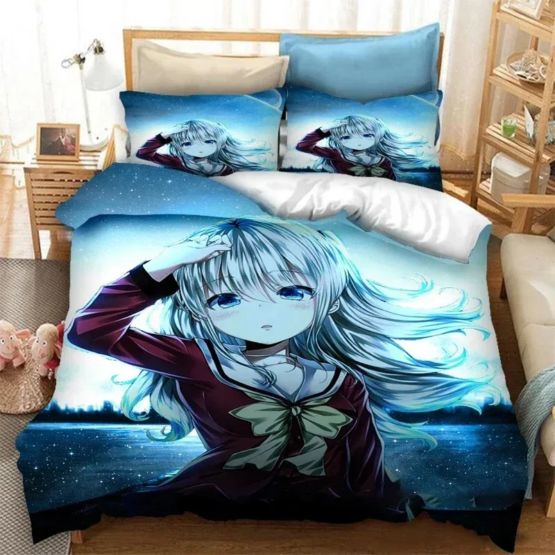 

Anime Charlotte Tomori Nao Bedding Set Duvet Cover Bedroom Comforter Single Twin King ​Size Quilt Cover Home Textile