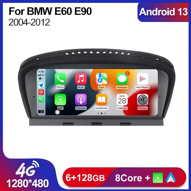 Bezdrátový Carplay Android 13 auto rádio pro BMW 3 5 řada E60 E61 E63 E64 E90 E91 E92 CCC CIC multimediální auto chytrý systémy