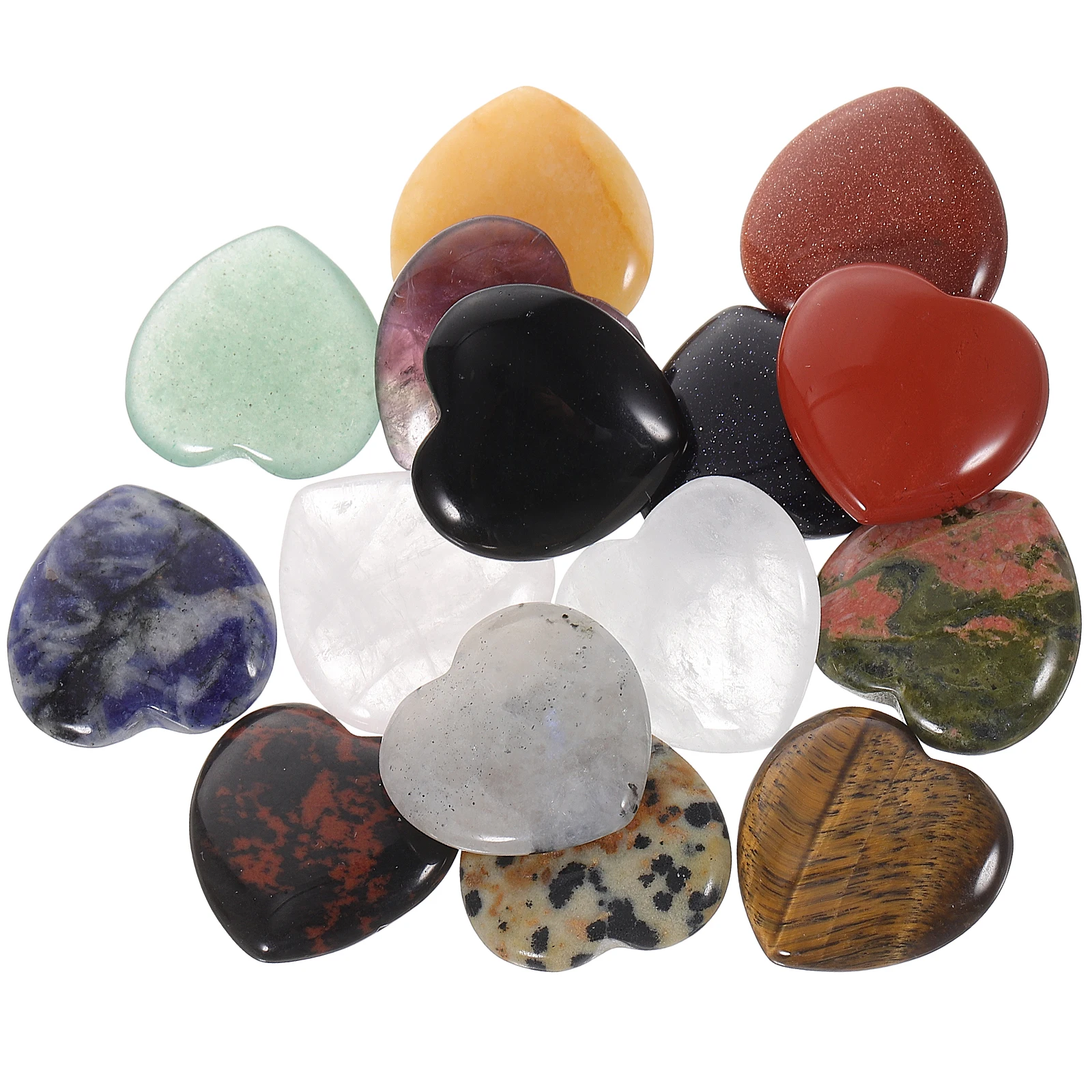 

15 Pcs Love Crystal Stone Heart Shaped Ornaments Decoration Craft Stones Crystals