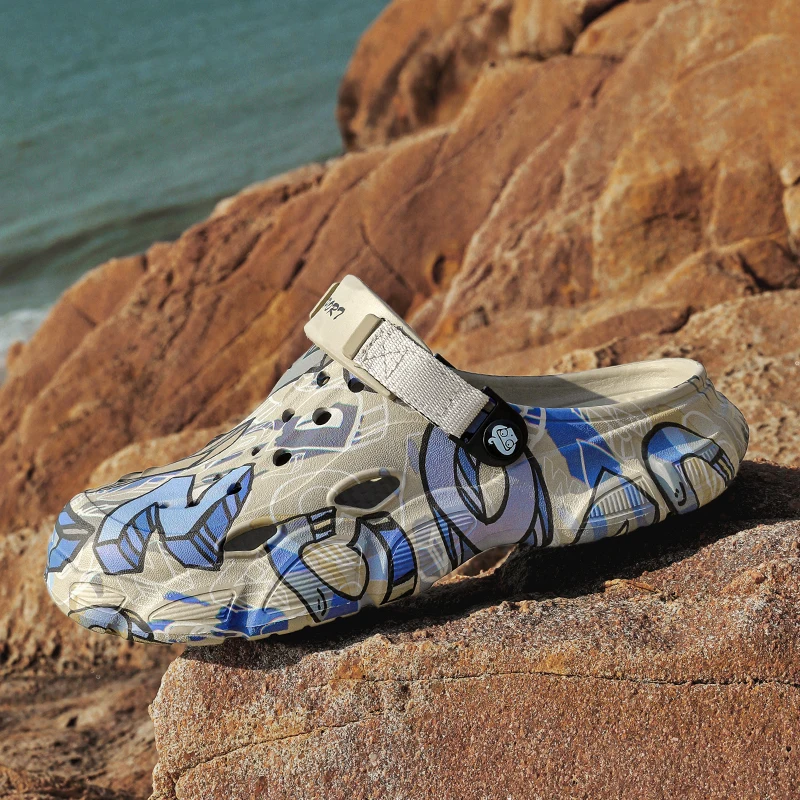 

Men's Summer 2026 Driving Slip-On Shoes Camouflage Garden Water-Resistant Beachwear EVA Material Open-Toe Trendy Clog Sandals