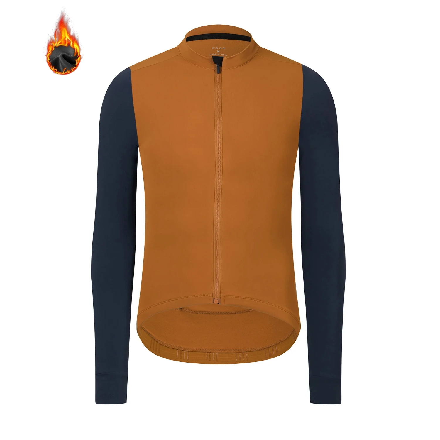 Stay warm and stylish in the winter chill with this comfortable, cozy, and stylish men's thermal fleece cycling jersey top from 