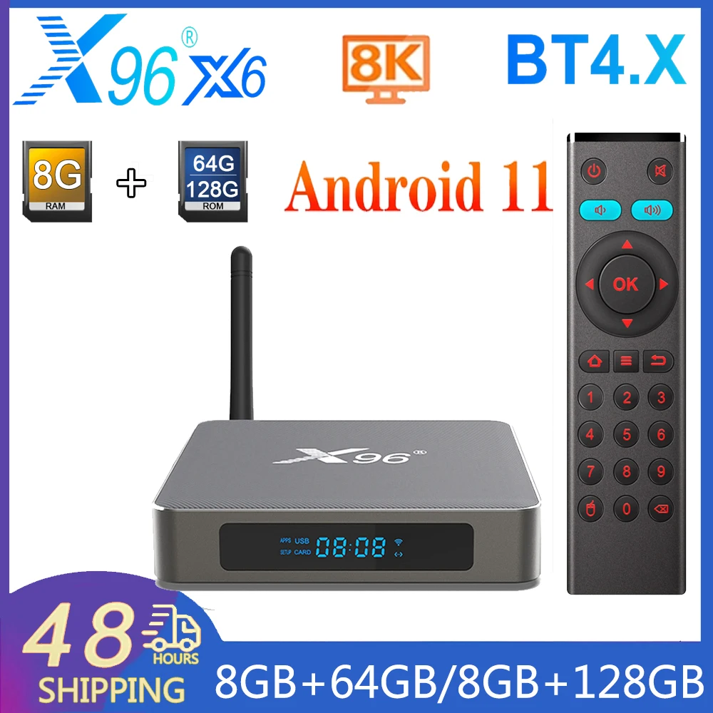 X96 X6 Android Smart TV BOX 2.4G&5G Dual WiFi RK3566 Android11 HD 8K Thernet 1000M BT4.X Media player Set Top Box