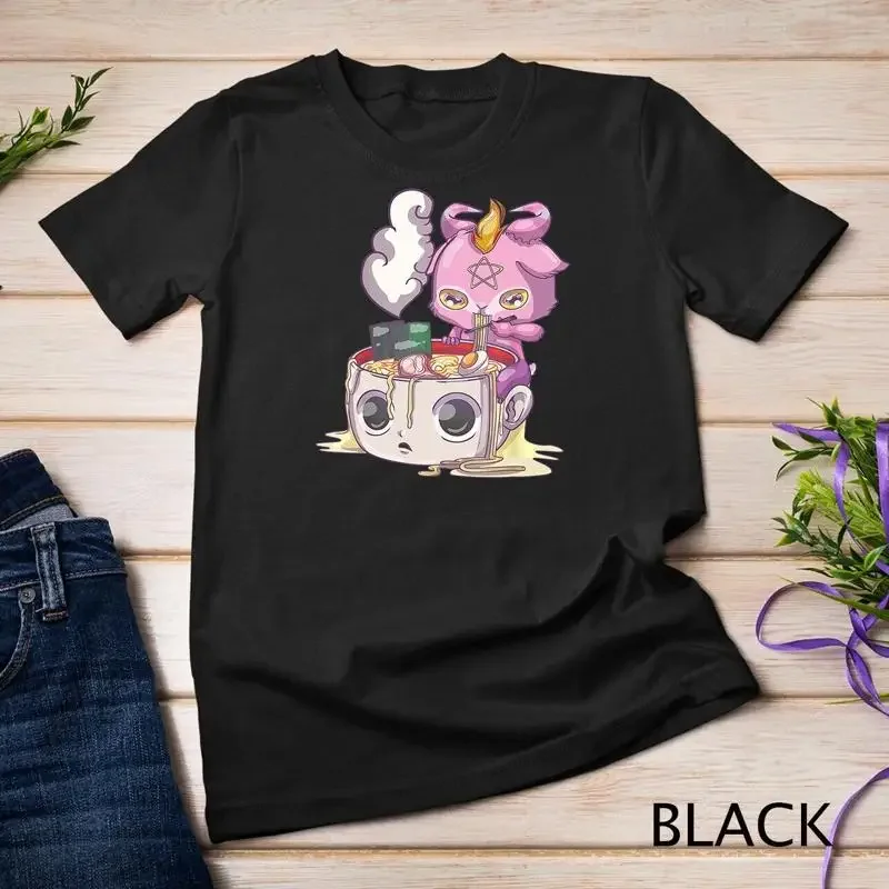Camiseta unisex Pastel Goth Baphomet Creepy Cute Baby Baphomet Ramen Noodle