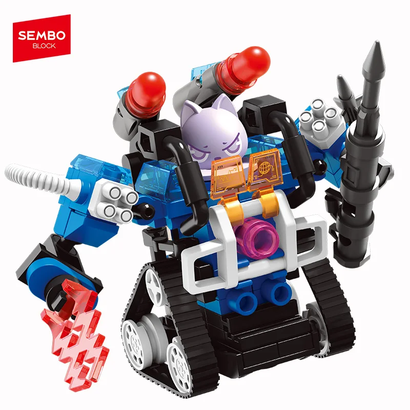 SEMBO BLOCK Blind Box Mecha Assemblage Building Simpatico modello di robot Kit Blocchi Mattoni Ornamento fai da te Giocattoli Bambini per ragazzi Regali di festa