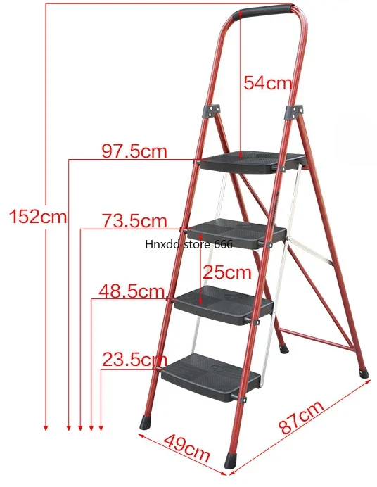 Steel pipe aluminum alloy folding household ladder ultra-light