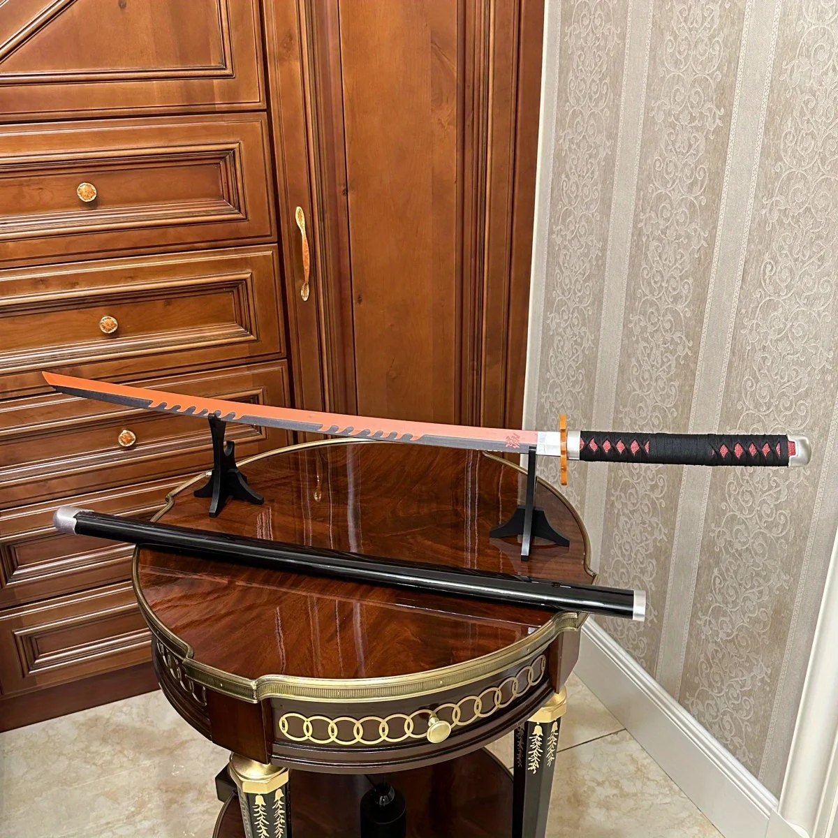 39.3 بوصة شيطان القاتل كامادو تانجيرو خشبية كاتانا السيف الأصلي سكين اليابانية كاتانا صابر تأثيري اكسسوارات الدعامة لعبة #3