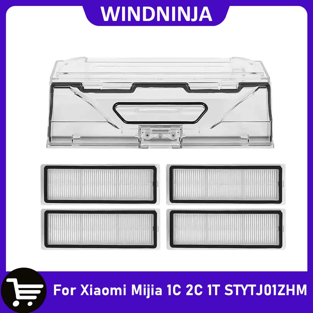 Pièce de rechange pour filtre Hepa, boîte de collecte de poussière pour aspirateur Robot Xiaomi Mijia 1C 2C 1T STYTJ01ZHM