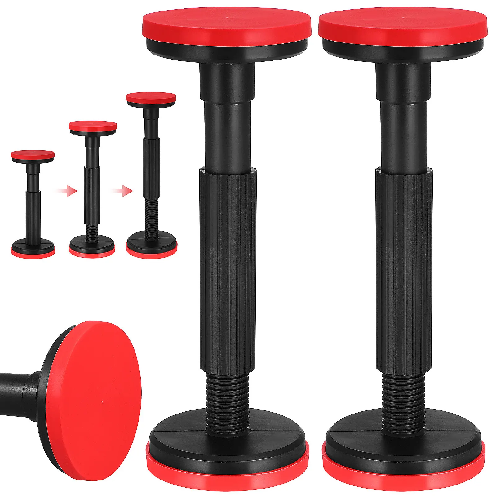 2Pcs Heavy Duty Adjustable Telescopic Support Poles Cabinet Support Rod Shelf Lifting Bracket Furniture Fixing Tool