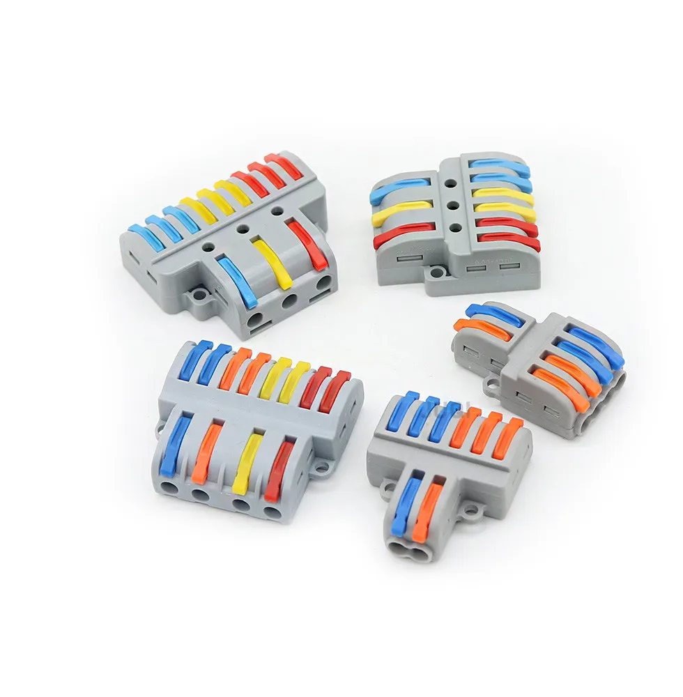 SPL Series Fast Universal Compact Din Rail type screw free wiring block Push-in Conductor Terminal Wiring Conductrminal