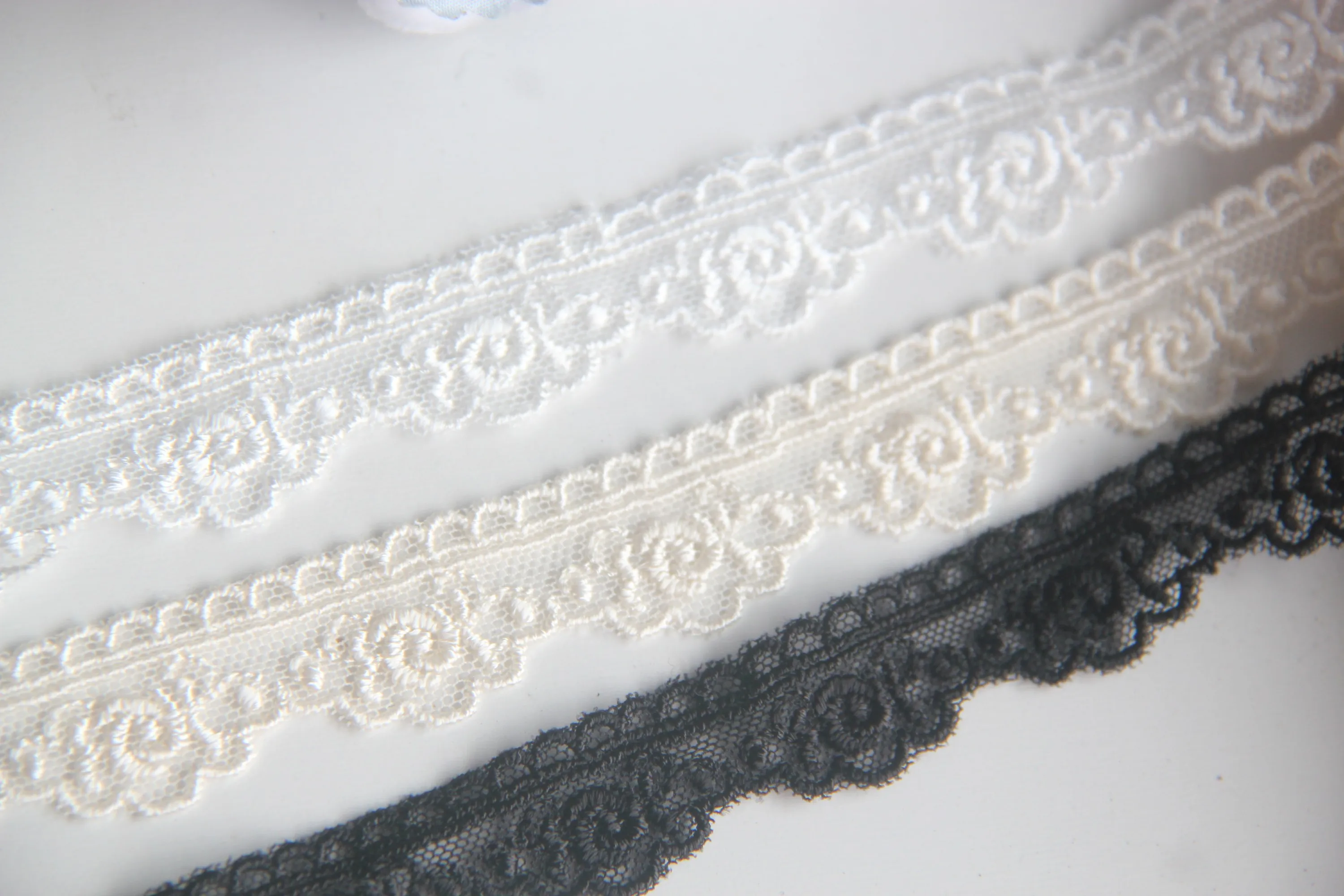 Beige White Black Lace for Needlework, DIY Lace, Embroidered Trims, Sewing Material, Homemade Bow, Hair Accessories, 5 Yard