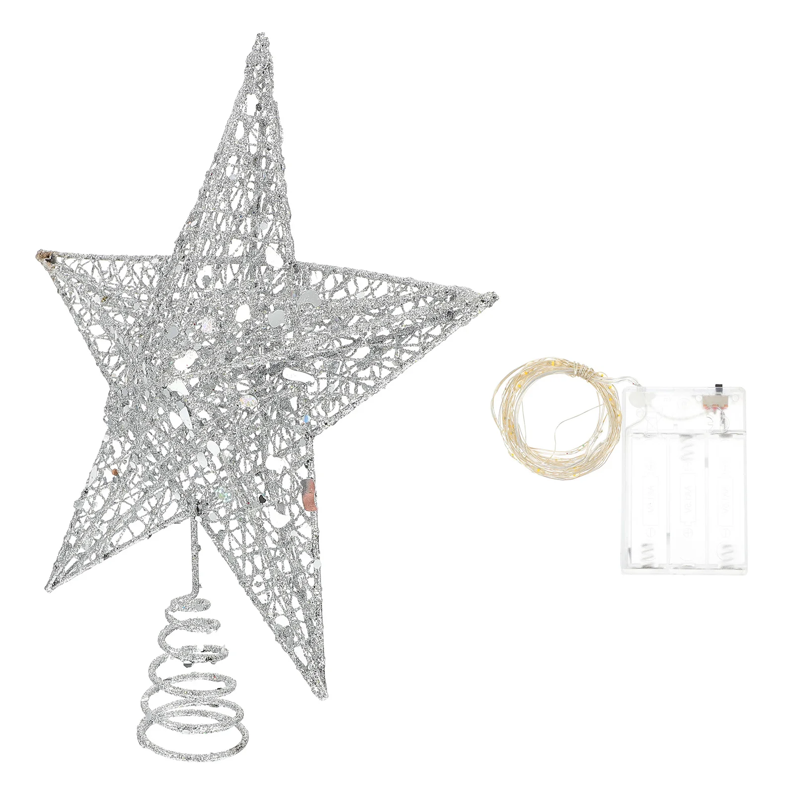 

1 set 1 Set Christmas Tree Topper Star Lighted Metal Xmas Treetop Decoration Warm Glow Festival Supplies Tree Topper Ornaments