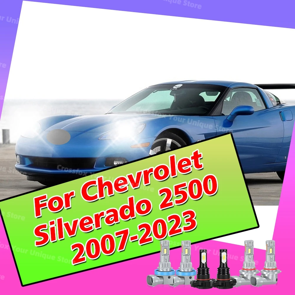 2/6x Two Sided 3570 CSP Car Lamps For Chevrolet Silverado 2500 2007-2023 High Low Beam Headlights 6000K Fog Bulbs 12V