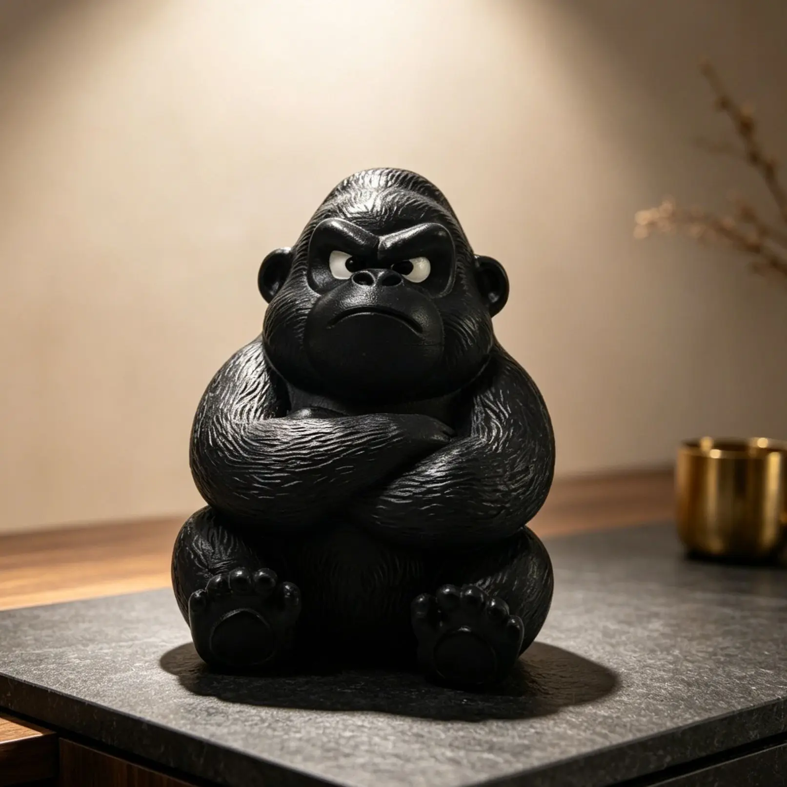 Crossed Arms Gorilla Shar Pei Dog Resin Statue Funny Animal Figurine Home Living Room Desktop Garden Ornament Crafts Decor Gift