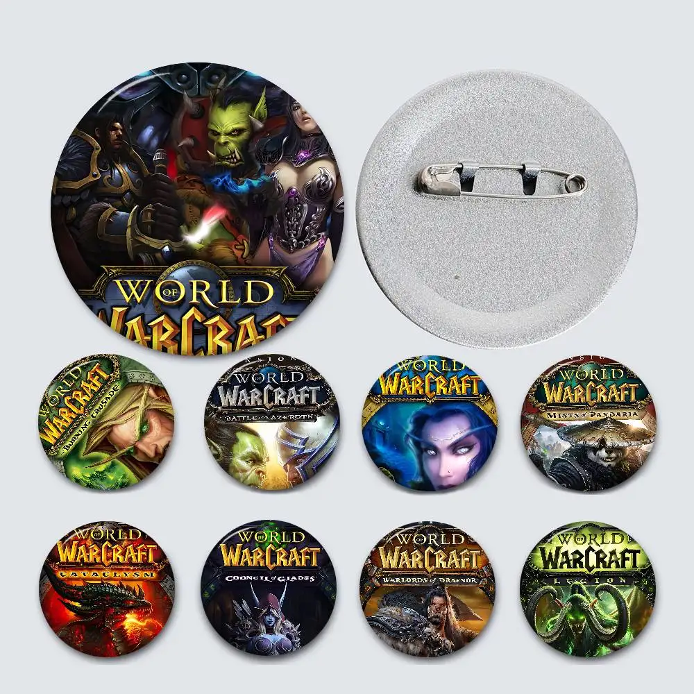 Online games W-WarcraftS vintage Soft Button Pin Bright Printed Icon Gift For Friends Badge Collar Brooch Lapel Pin Metal